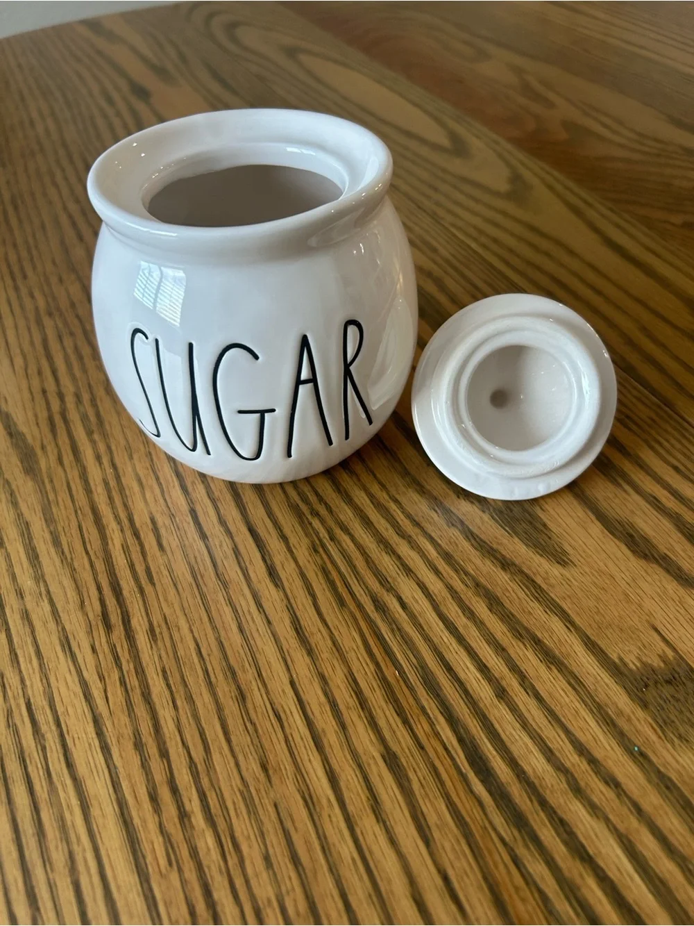 Rae Dunn White Ceramic Sugar Canister with Lid